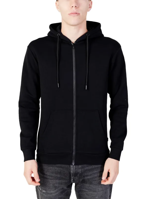 Schwarzer Kapuzenpullover aus Baumwolle