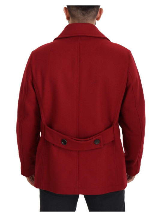 Jackets Elegant Red Double Breasted Wool Jacket 2.800,00 € 8052145664892 | Planet-Deluxe