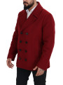 Jackets Elegant Red Double Breasted Wool Jacket 2.800,00 € 8052145664892 | Planet-Deluxe