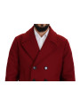 Jackets Elegant Red Double Breasted Wool Jacket 2.800,00 € 8052145664892 | Planet-Deluxe