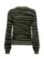Grüner Zebra Streifen Pullover Damen