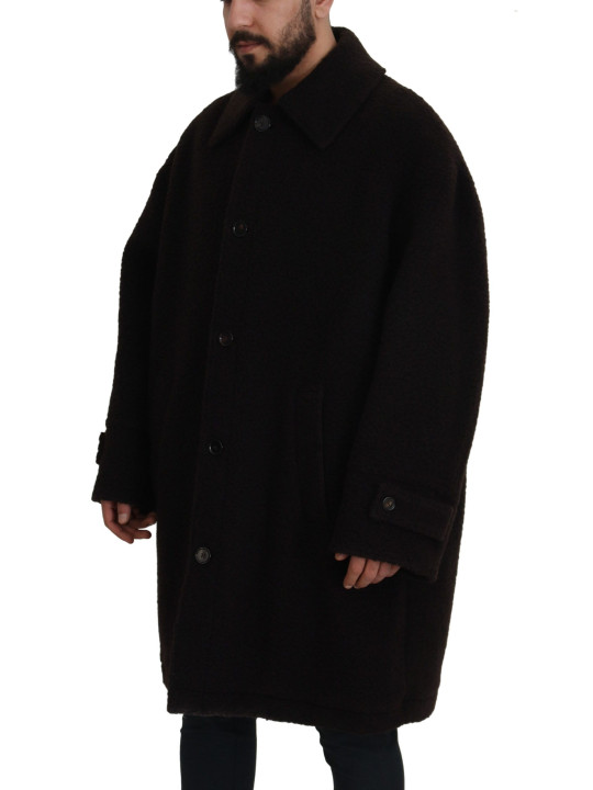 Jackets Elegant Black Alpaca Wool Blend Jacket 4.300,00 € 8052145799181 | Planet-Deluxe