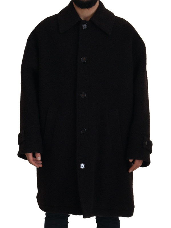 Jackets Elegant Black Alpaca Wool Blend Jacket 4.300,00 € 8052145799181 | Planet-Deluxe