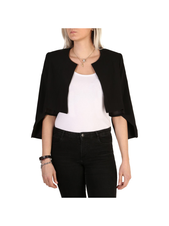 Schwarze Cropped-Blazer mit Knöpfen