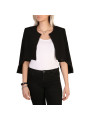 Schwarze Cropped-Blazer mit Knöpfen