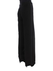Jeans & Pants Chic Black Wide Leg Silk Blend Jeans 510,00 € 8050246182321 | Planet-Deluxe