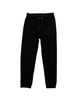 Schwarze Hosen mit Kordelzug und Bündchen