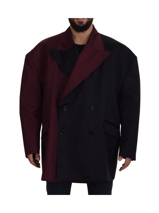 Jackets Elegant Bordeaux Double-Breasted Jacket 1.900,00 € 8052145908354 | Planet-Deluxe