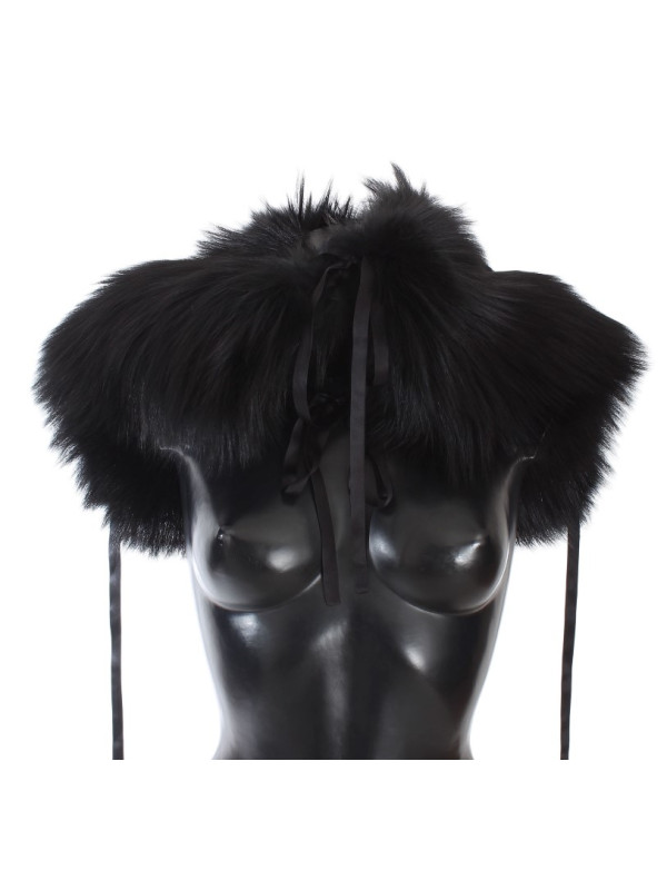 Scarves Elegant Black Fox Fur Silk Shoulder Wrap 6.370,00 € 8050246182383 | Planet-Deluxe