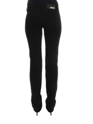Jeans & Pants Chic Black Slim Fit Zippered Cotton Jeans 260,00 € 8050246181805 | Planet-Deluxe
