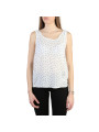 Weißes Polka-Dot-Bluse lockerer Schnitt