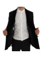 Blazers Elegant Slim Fit Black Silk-Blend Blazer 4.020,00 € 8050249425319 | Planet-Deluxe