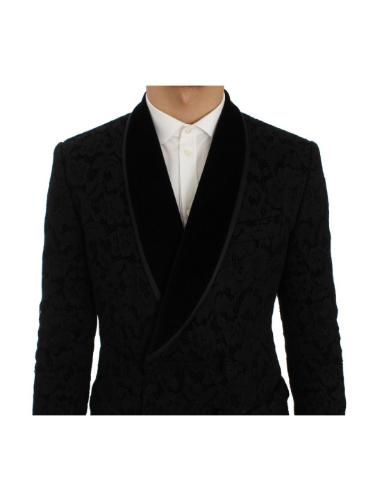 Blazers Elegant Slim Fit Black Silk-Blend Blazer 4.020,00 € 8050249425319 | Planet-Deluxe