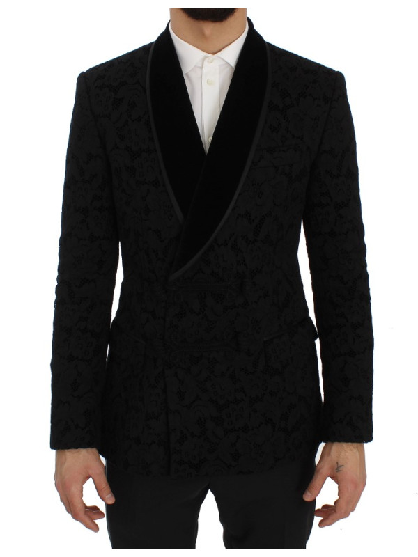 Blazers Elegant Slim Fit Black Silk-Blend Blazer 4.020,00 € 8050249425319 | Planet-Deluxe