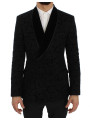 Blazers Elegant Slim Fit Black Silk-Blend Blazer 4.020,00 € 8050249425319 | Planet-Deluxe