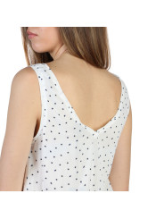 Weiße Sterne V-Ausschnitt Damen Top