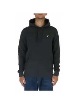 Schwarzer Kapuzenpullover mit gelbem Vogel