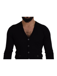 Sweaters Elegant Wool Buttoned Black Cardigan 1.000,00 € 8054802514373 | Planet-Deluxe