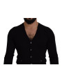 Sweaters Elegant Wool Buttoned Black Cardigan 1.000,00 € 8054802514373 | Planet-Deluxe