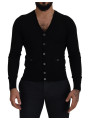 Sweaters Elegant Wool Buttoned Black Cardigan 1.000,00 € 8054802514373 | Planet-Deluxe