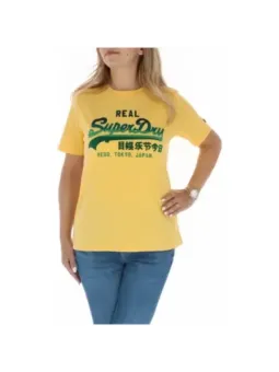 Superdry Damen T-Shirt Gelb – Sommer Essential T-Shirt