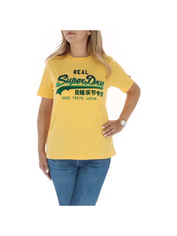 "Superdry T-Shirts im Sale | Superdry Sommergelb Damen T-Shirt online kaufen"|Planet-Deluxe