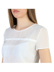 Weißes T-Shirt mit Punktmuster Detail
