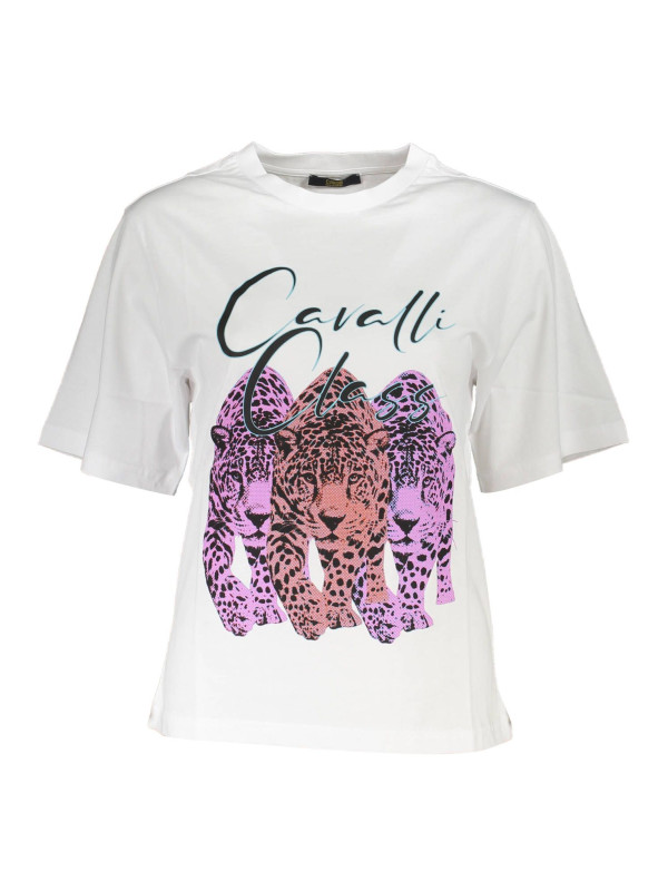 Tops & T-Shirts Chic Slim Fit White Tee with Signature Print 70,00 € 8054323861598 | Planet-Deluxe