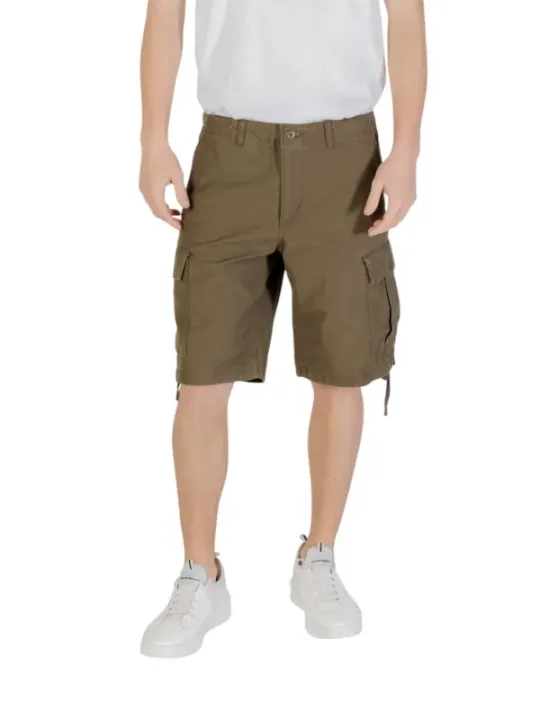 "Jack & Jones Bermudas im Sale | Jack Jones Herren Cargo Shorts Grün Baumwolle online kaufen"|Planet-Deluxe