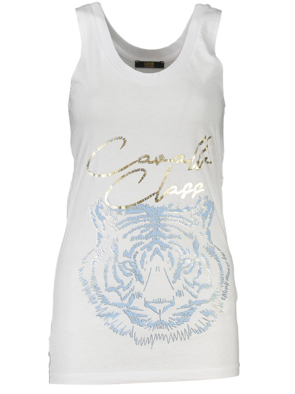 Tops & T-Shirts Chic White Cotton Tank Top with Iconic Print 70,00 € 8054323861994 | Planet-Deluxe
