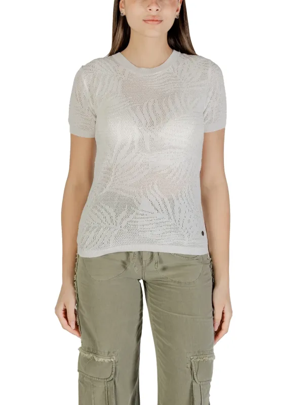 "Desigual T-Shirts im Sale | Desigual Sommer Damen T-Shirt Weiß Viskose Mix online kaufen"|Planet-Deluxe