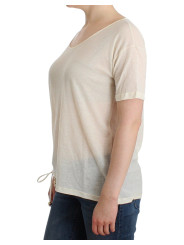 Tops & T-Shirts Elegant White Cotton Short Sleeve Blouse 180,00 € 8051043663665 | Planet-Deluxe