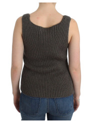Tops & T-Shirts Chic Gray Knit Crew Neck Top 270,00 € 7333413007773 | Planet-Deluxe