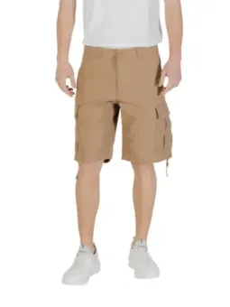 "Sommerliche Beige-Herren-Bermudas aus 100% Baumwolle"