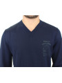 Sweaters Elegant Blue V-Neck Wool Blend Pullover 430,00 € 7333413028525 | Planet-Deluxe