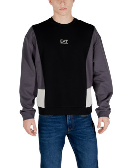 Ea7 Farbblock Langarm-Sweatshirt Baumwolle