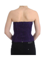 Tops & T-Shirts Purple Lace Silk Blend Bustier Corset 270,00 € 8050246186053 | Planet-Deluxe