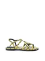 Gelbe Sandale mit Animal Print