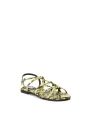 Gelbe Schlangenhaut-Sandalette mit Riemchen