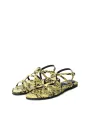 Gelbe Reptilienmuster-Sandalette mit Klettverschluss
