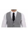 Vests Elegant Gray Cotton Stretch Dress Vest 390,00 € 7333413039347 | Planet-Deluxe