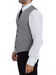 Vests Elegant Gray Cotton Stretch Dress Vest 390,00 € 7333413039347 | Planet-Deluxe