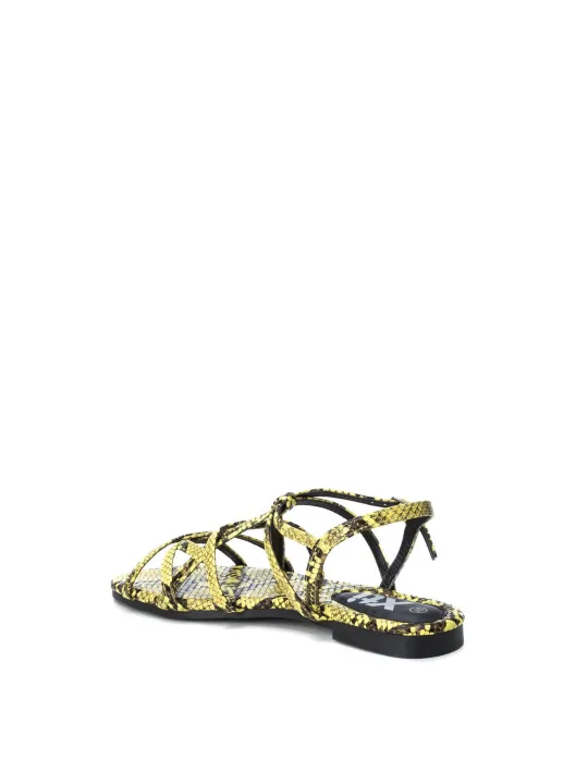 Gelbe geflochtene Xti Sandalette mit Plateau