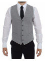 Vests Elegant Gray Cotton Stretch Dress Vest 390,00 € 7333413039347 | Planet-Deluxe