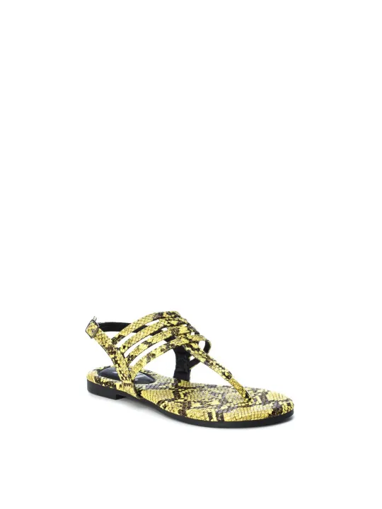 Gelbe Xti Riemchensandalen mit Klettverschluss