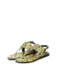 Gelbe und schwarze Riemchensandalen Xti
