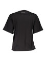 Tops & T-Shirts Chic Black Printed Cotton Tee with Logo Detail 70,00 € 8054323861529 | Planet-Deluxe