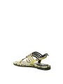 Gelbe Schlangenhaut-Riemchensandalen für Damen