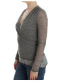 Sweaters Elegant Gray Wool Blend Deep V-neck Sweater 360,00 € 7333413037817 | Planet-Deluxe