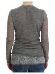 Sweaters Elegant Gray Wool Blend Deep V-neck Sweater 360,00 € 7333413037817 | Planet-Deluxe